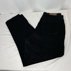 Vintage Bill Blass Black Jeans Size 14 High Rise Straight Leg 100% Cotton Denim